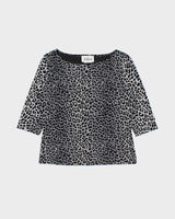 Vintage 1990s Jessica Leopard Print Slinky 3/4 Length Sleeve Top - L