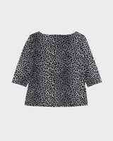 Vintage 1990s Jessica Leopard Print Slinky 3/4 Length Sleeve Top - L