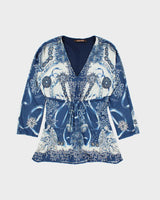 Vintage 2011 Roberto Cavalli Jelly Fish Pattern 3/4 Length Sleeve Top - S
