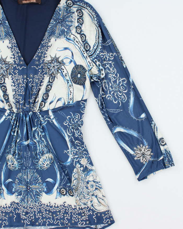 Vintage 2011 Roberto Cavalli Jelly Fish Pattern 3/4 Length Sleeve Top - S