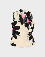 Vintage 2000s Moschino Cheap &amp; Chic Floral Cowl Neck Silk Top - M