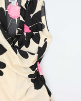 Vintage 2000s Moschino Cheap &amp; Chic Floral Cowl Neck Silk Top - M