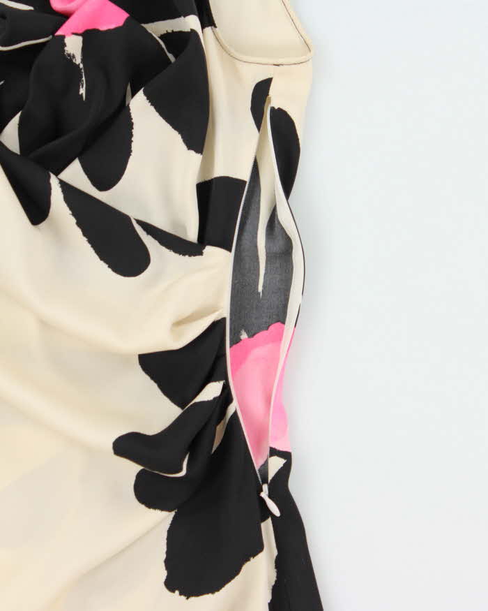 Vintage 2000s Moschino Cheap &amp; Chic Floral Cowl Neck Silk Top - M