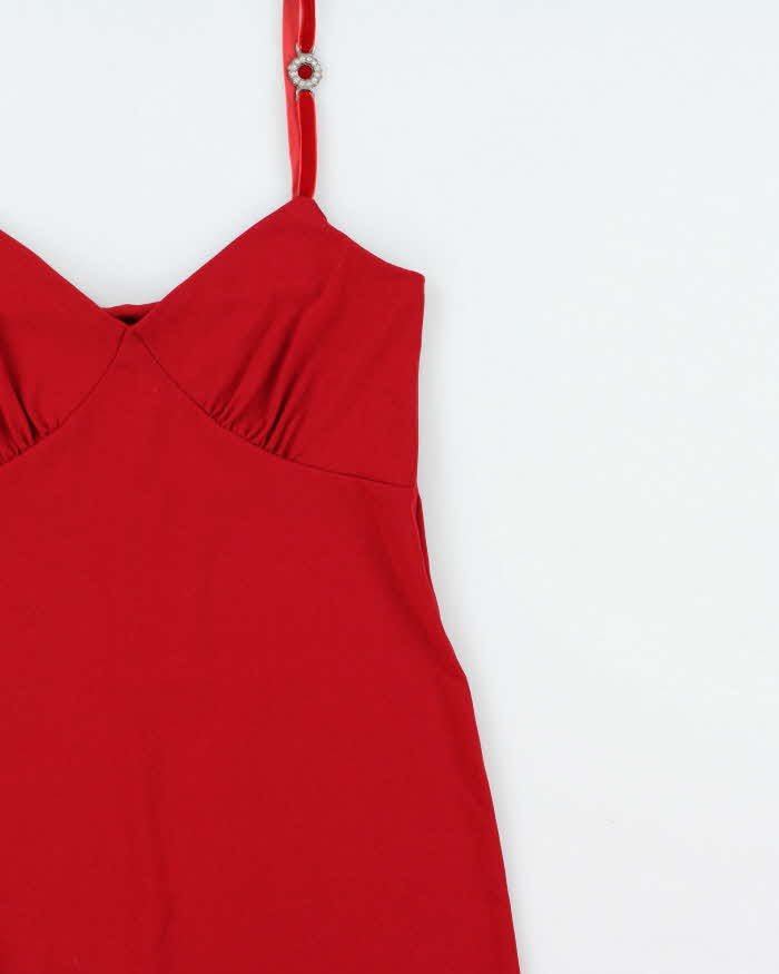 Vintage 1990s Plum Asymmetric Hem Velvet Strap Cami Top - S