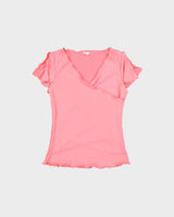 Vintage Y2k 2000s Le Chateau Cross Over Cut Sleeve Top - M