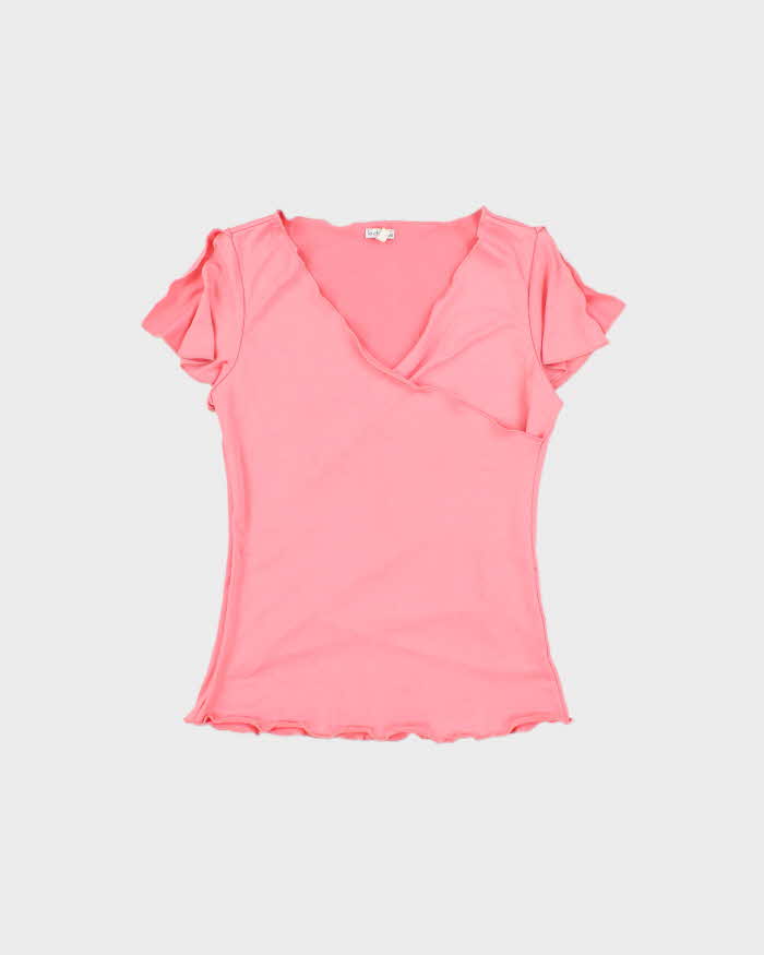 Vintage Y2k 2000s Le Chateau Cross Over Cut Sleeve Top - M