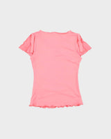 Vintage Y2k 2000s Le Chateau Cross Over Cut Sleeve Top - M
