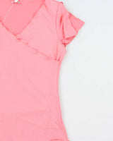 Vintage Y2k 2000s Le Chateau Cross Over Cut Sleeve Top - M
