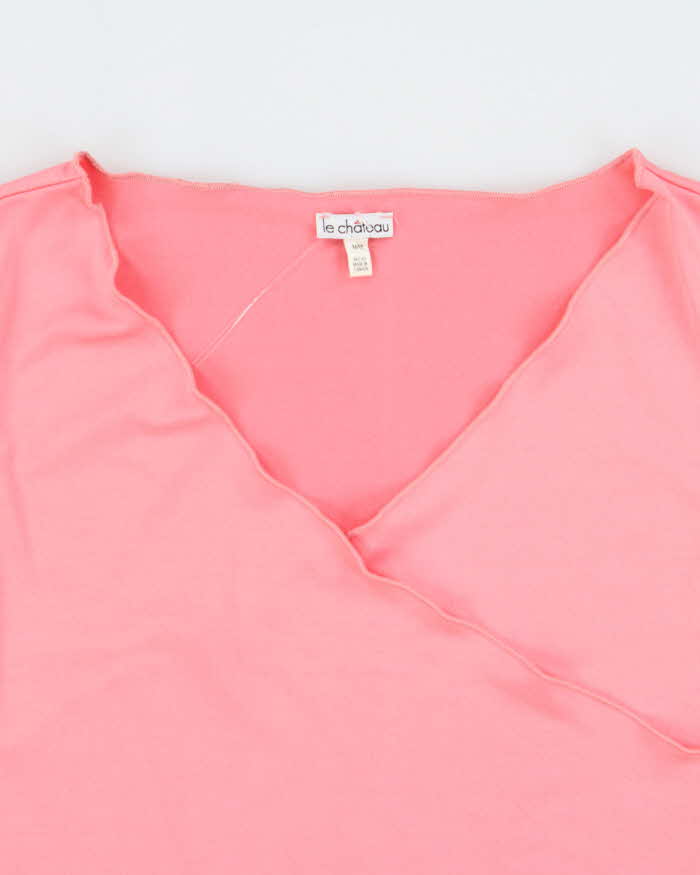 Vintage Y2k 2000s Le Chateau Cross Over Cut Sleeve Top - M