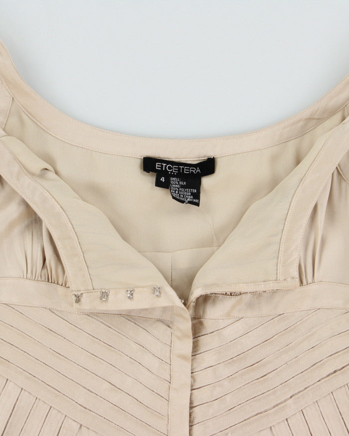 Vintage 1990s Etcetera Silk Hook &amp; Eye Top - M