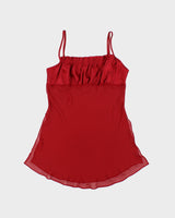 Vintage Y2k 2000s La Vie En Rose Mesh Split Side Cami Top - S