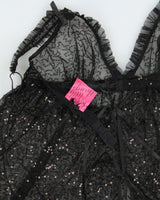 Vintage Y2k 2000s Victoria's Secret Mesh Sequin Tie Back Cami Top - M