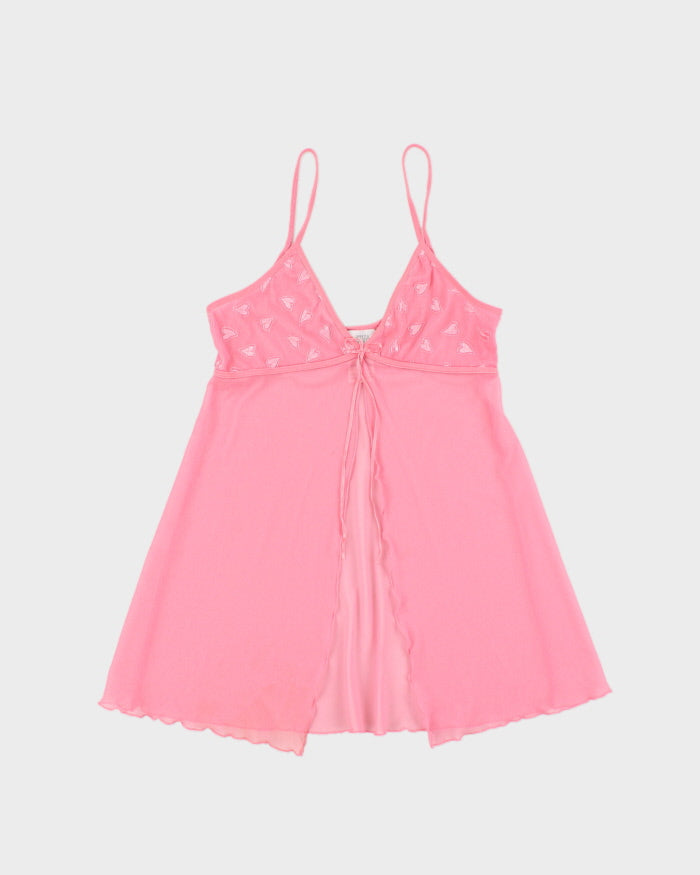 Vintage 1990s La Senza Mesh Split Front Cami Top - M
