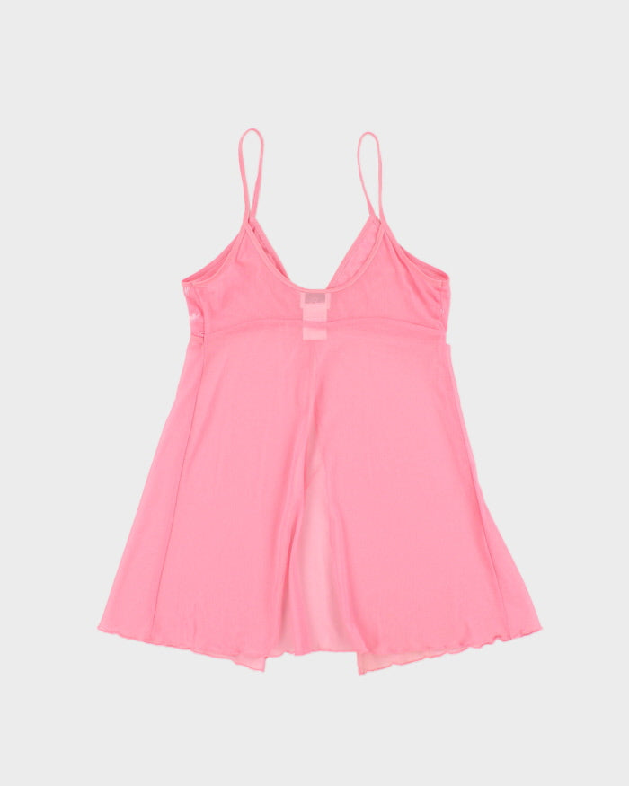 Vintage 1990s La Senza Mesh Split Front Cami Top - M