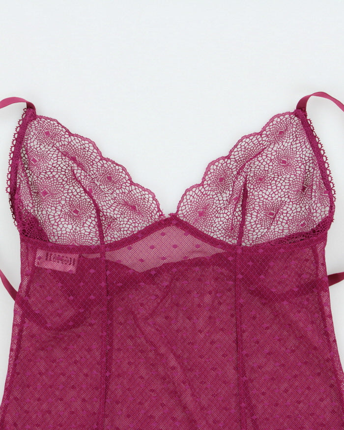Vintage Y2k 2000s Wolford Polka Dot Mesh Cami Top - S