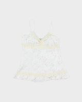 Vintage 1990s Whisper Embroidered Crinkle Cami Top - S