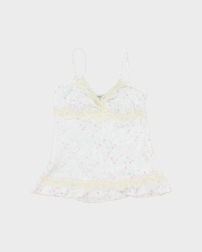 Vintage 1990s Whisper Embroidered Crinkle Cami Top - S