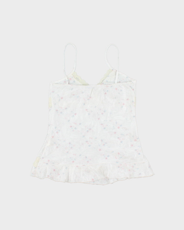 Vintage 1990s Whisper Embroidered Crinkle Cami Top - S