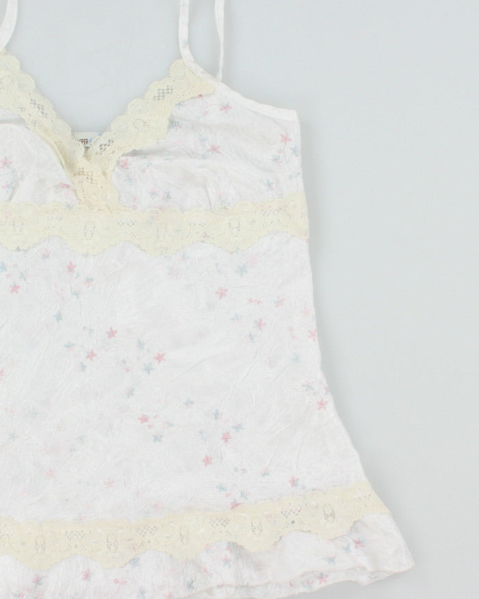 Vintage 1990s Whisper Embroidered Crinkle Cami Top - S