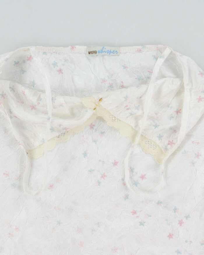 Vintage 1990s Whisper Embroidered Crinkle Cami Top - S