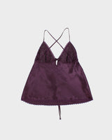 Vintage Y2k 2000s La Vie En Rose Backless Satin Top - S