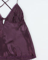 Vintage Y2k 2000s La Vie En Rose Backless Satin Top - S