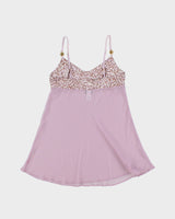 Vintage Y2k 2000s La Senza Mesh Bodice Embroidered Bust Cami Top - S