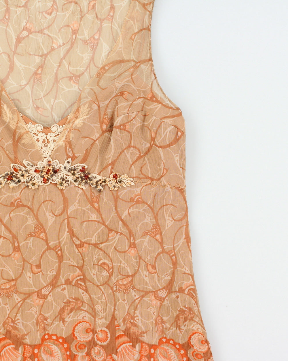 DSWT Y2K 2000s Elie Tahari Silk Beaded Silk Top - L