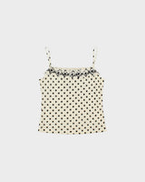 Vintage Y2K 2000s Girdear Polka Dot Double Mesh Beaded Cami - S