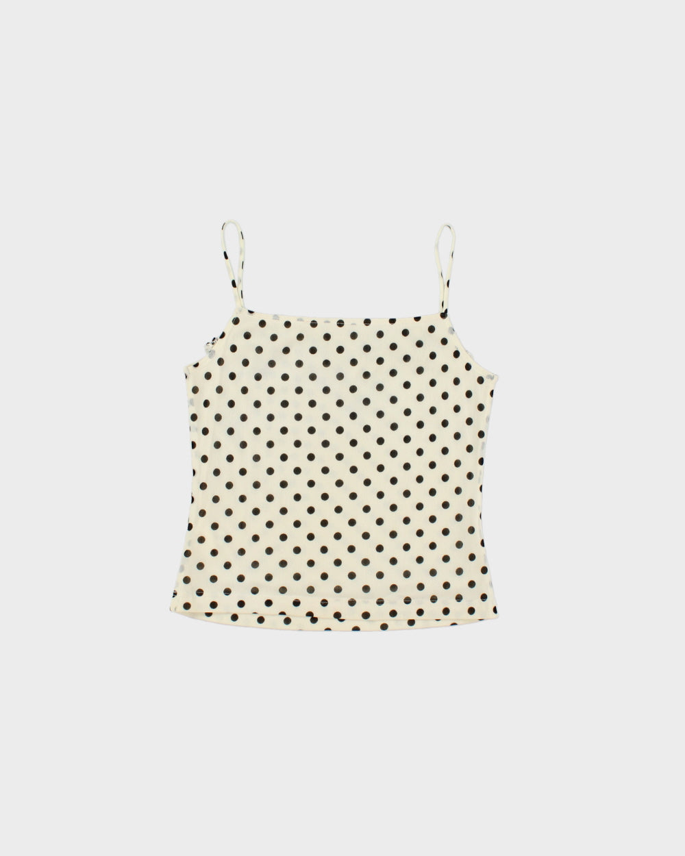 Vintage Y2K 2000s Girdear Polka Dot Double Mesh Beaded Cami - S