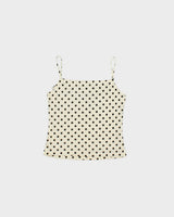 Vintage Y2K 2000s Girdear Polka Dot Double Mesh Beaded Cami - S