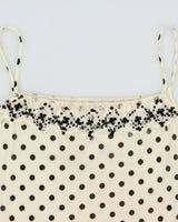 Vintage Y2K 2000s Girdear Polka Dot Double Mesh Beaded Cami - S