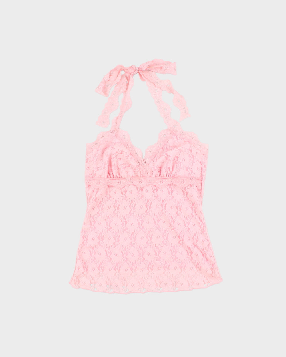 Vintage Y2K 2000s Back Stage Lace Halter Neck Top - S