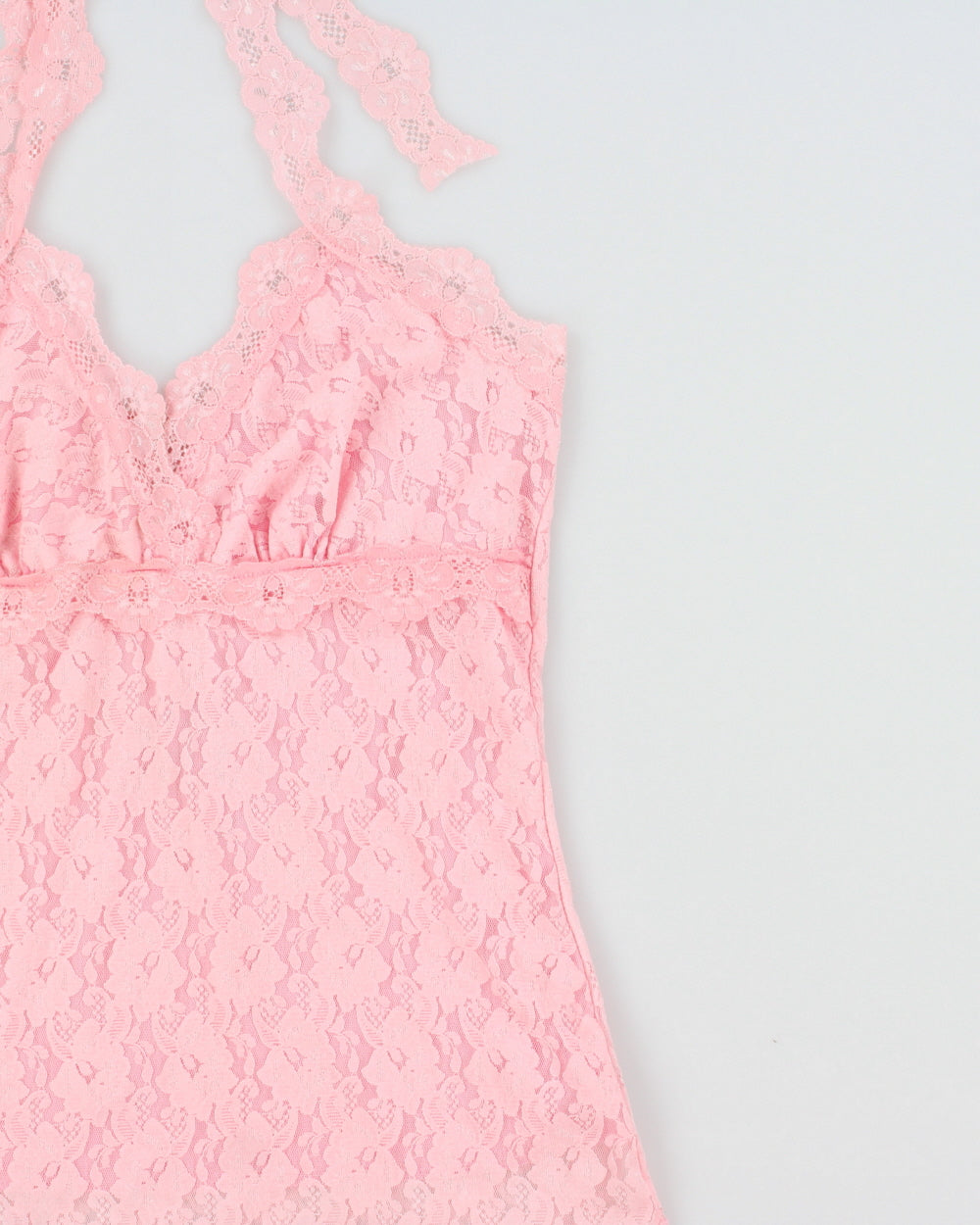 Vintage Y2K 2000s Back Stage Lace Halter Neck Top - S