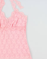 Vintage Y2K 2000s Back Stage Lace Halter Neck Top - S