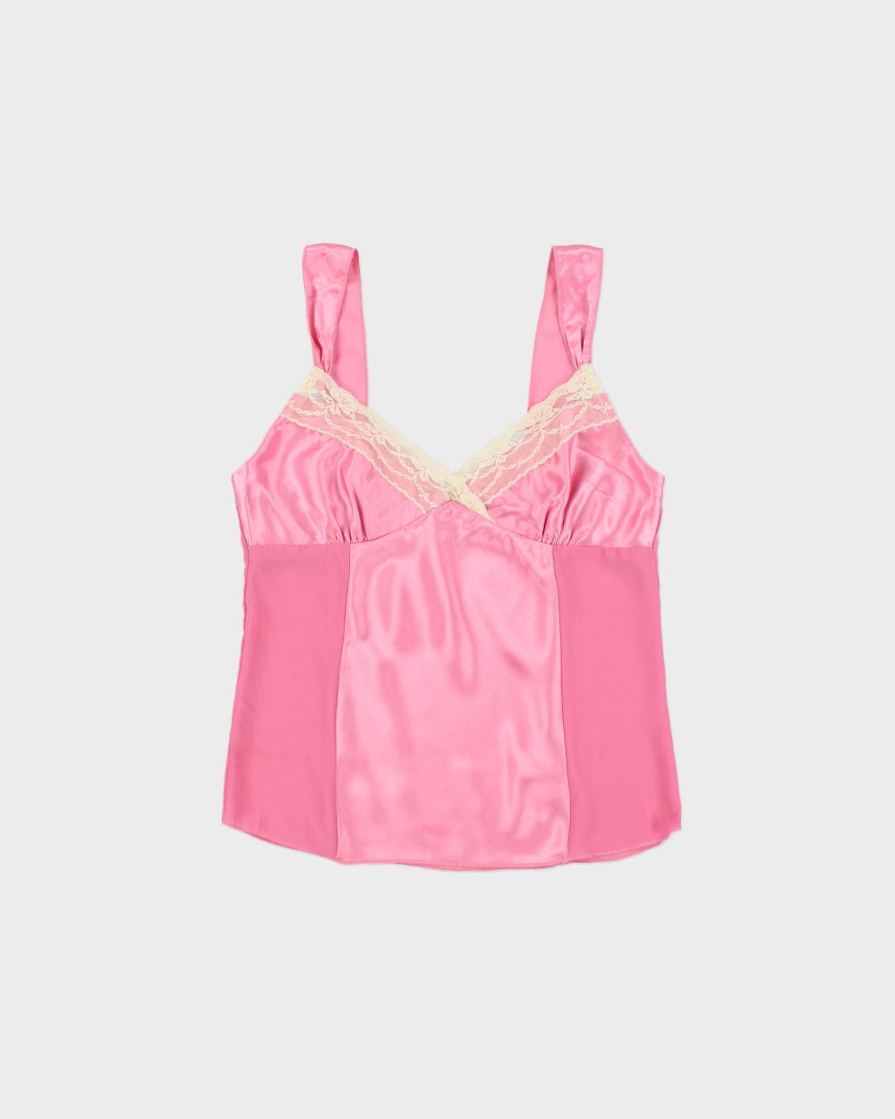 Vintage Y2K 2000s Ben Lynn Mesh Panel Satin Cami Top - M