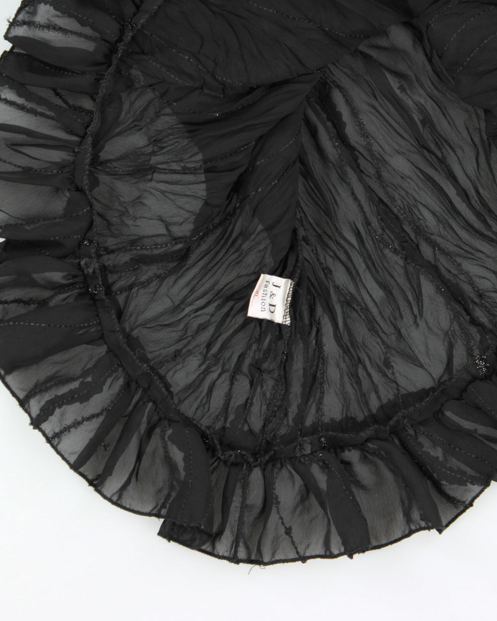 Vintage 1990s J&amp;D Sheer Crinkle Ruffle Hem Silk Blend Cami Top - M