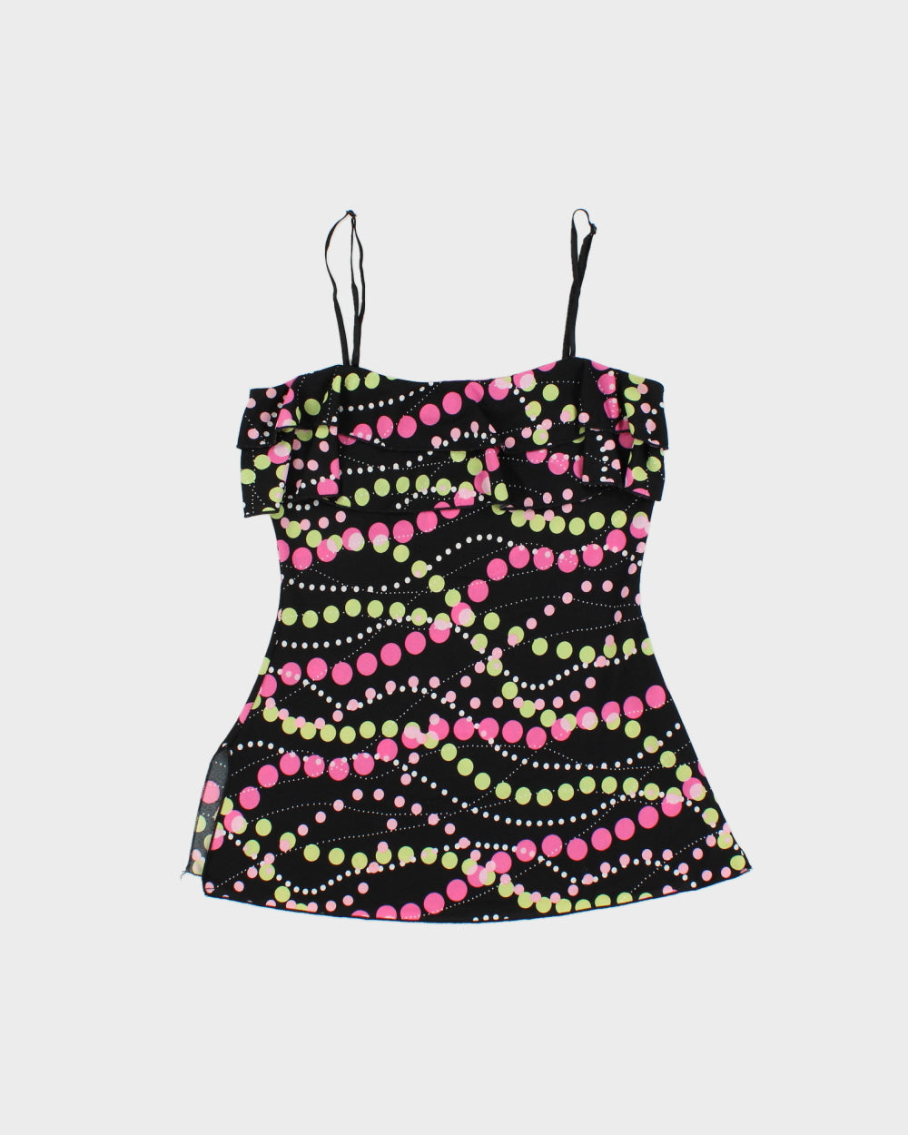 Vintage Y2K 2000s Moa Moa Spotty Ruffle Cami Top - M