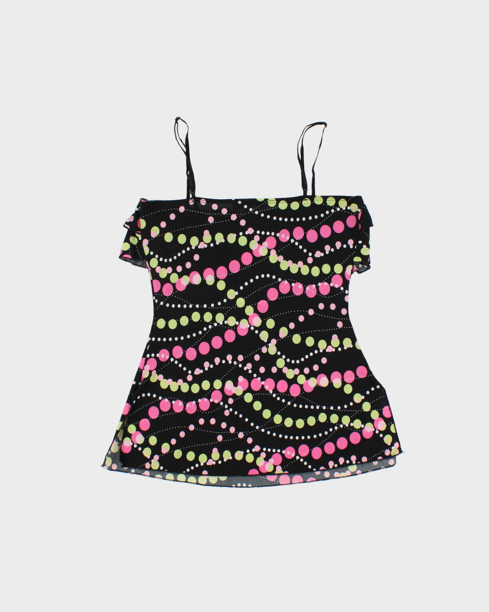 Vintage Y2K 2000s Moa Moa Spotty Ruffle Cami Top - M