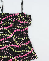 Vintage Y2K 2000s Moa Moa Spotty Ruffle Cami Top - M