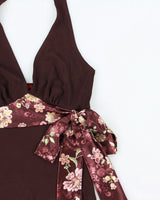 Vintage 1990s Have Satin Tie Slinky Halter Neck Top - S