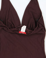 Vintage 1990s Have Satin Tie Slinky Halter Neck Top - S