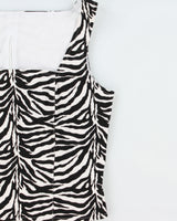 Vintage 1990s Joseph Ribkoff Zebra Print Structured Top - S