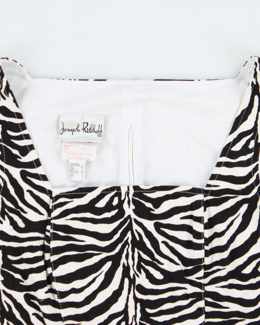Vintage 1990s Joseph Ribkoff Zebra Print Structured Top - S