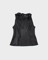 Vintage 1990s Phillip Monica Polka Dot Satin Gathered Neck Detail Top - M