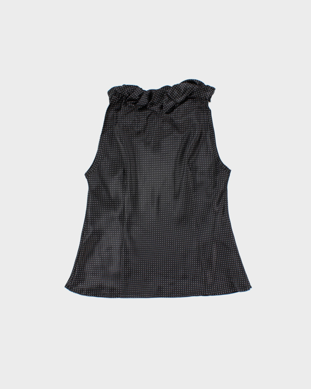 Vintage 1990s Phillip Monica Polka Dot Satin Gathered Neck Detail Top - M
