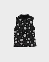 Vintage 1990s Monella Metallic Sparkly Spotty High Neck Top - S