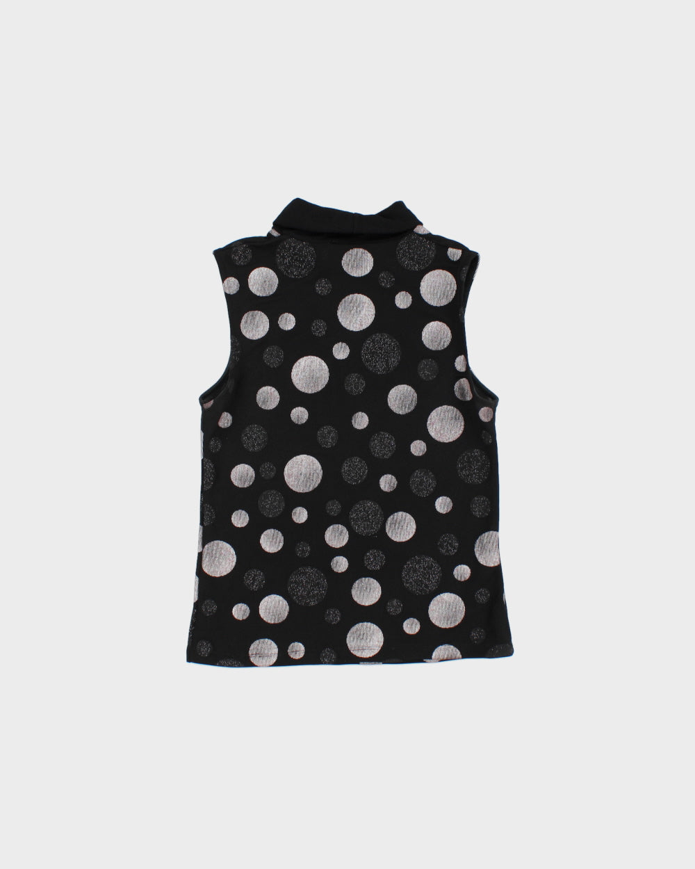 Vintage 1990s Monella Metallic Sparkly Spotty High Neck Top - S