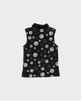Vintage 1990s Monella Metallic Sparkly Spotty High Neck Top - S