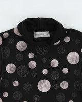 Vintage 1990s Monella Metallic Sparkly Spotty High Neck Top - S